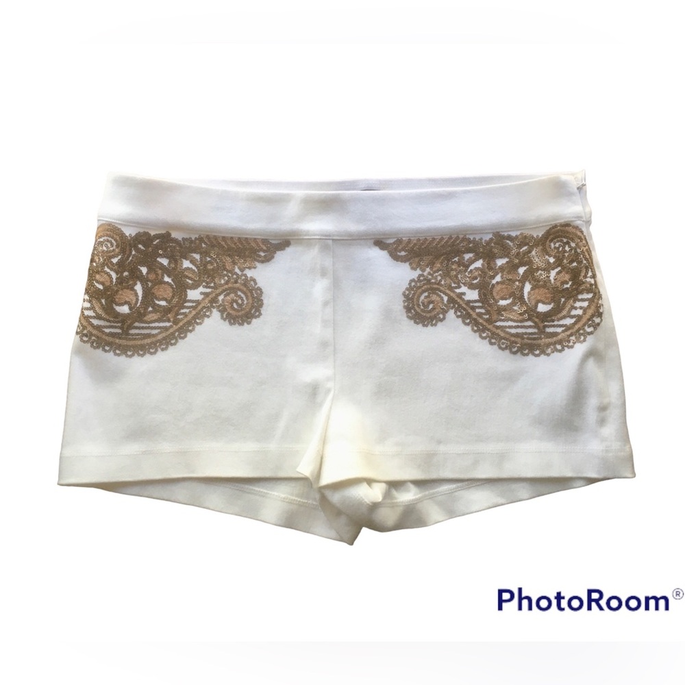 NWOT Hale Bob Zippered Shorts w Sequined Detail Size L